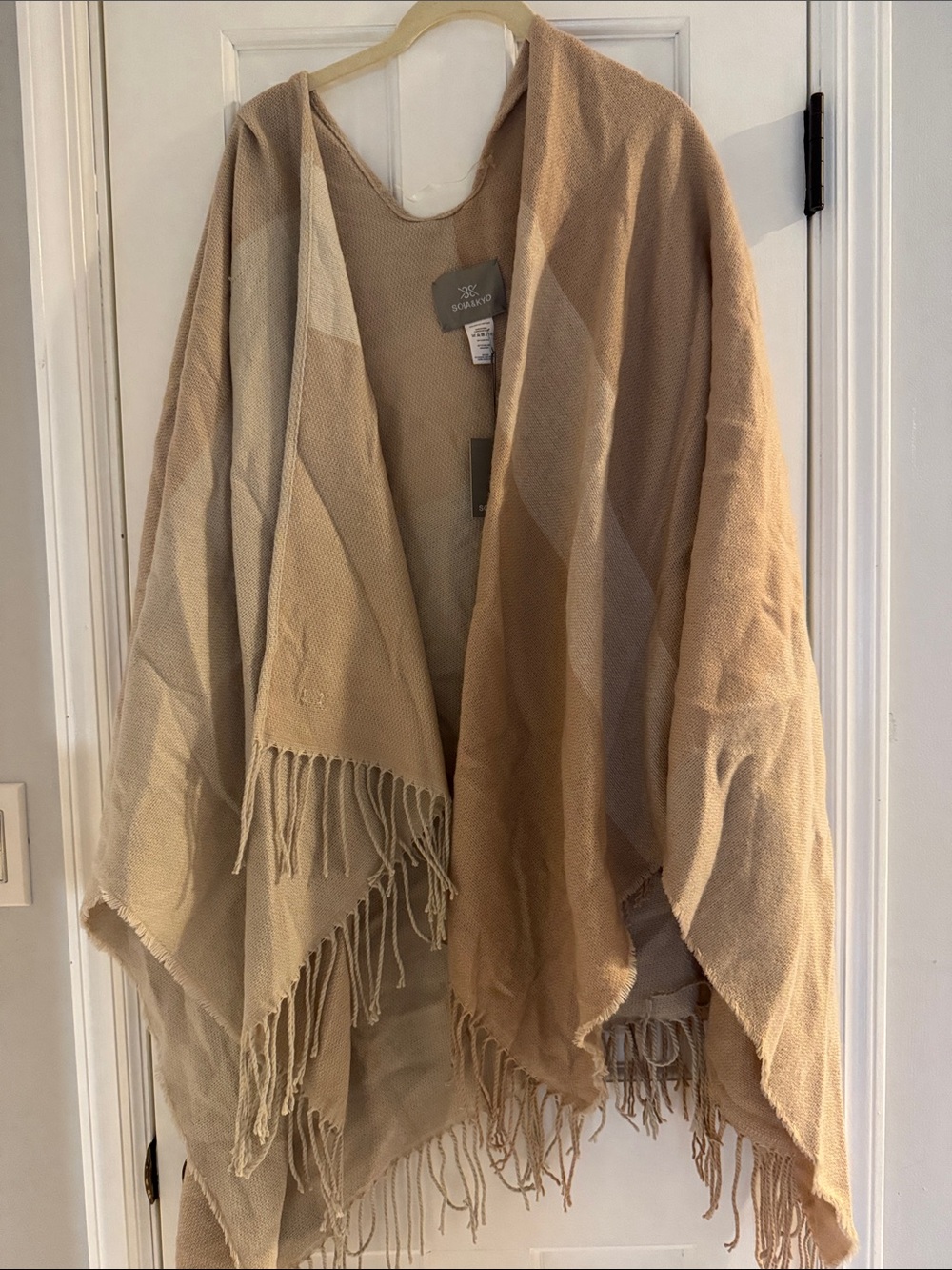 Soia & Kyo Soft Knit Shawl in Light Beige